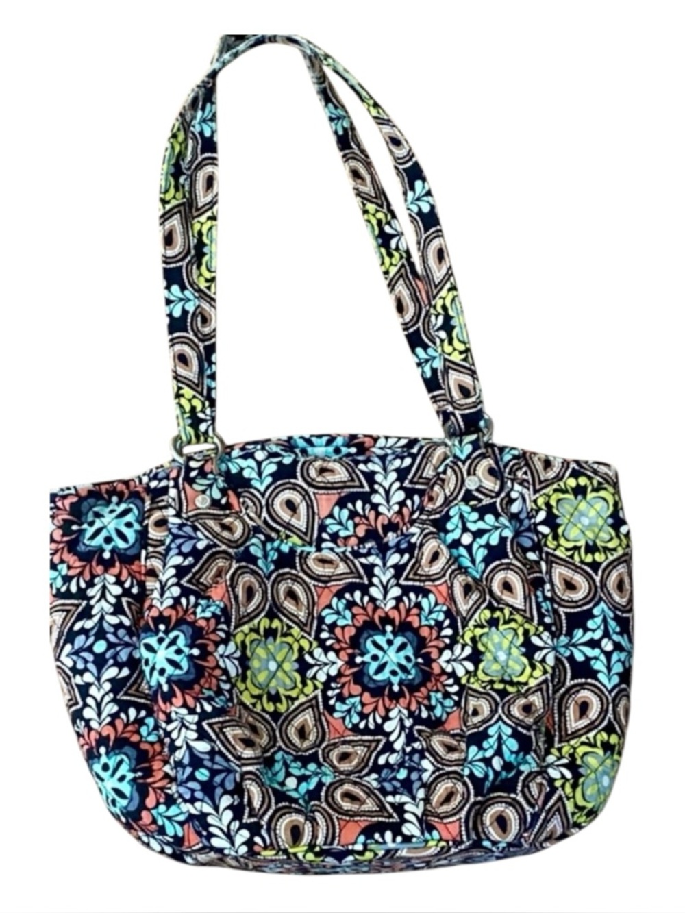 Vera Bradley Sierra Floral Quilted Zip Top Tote Shoulder Bag Multicolor